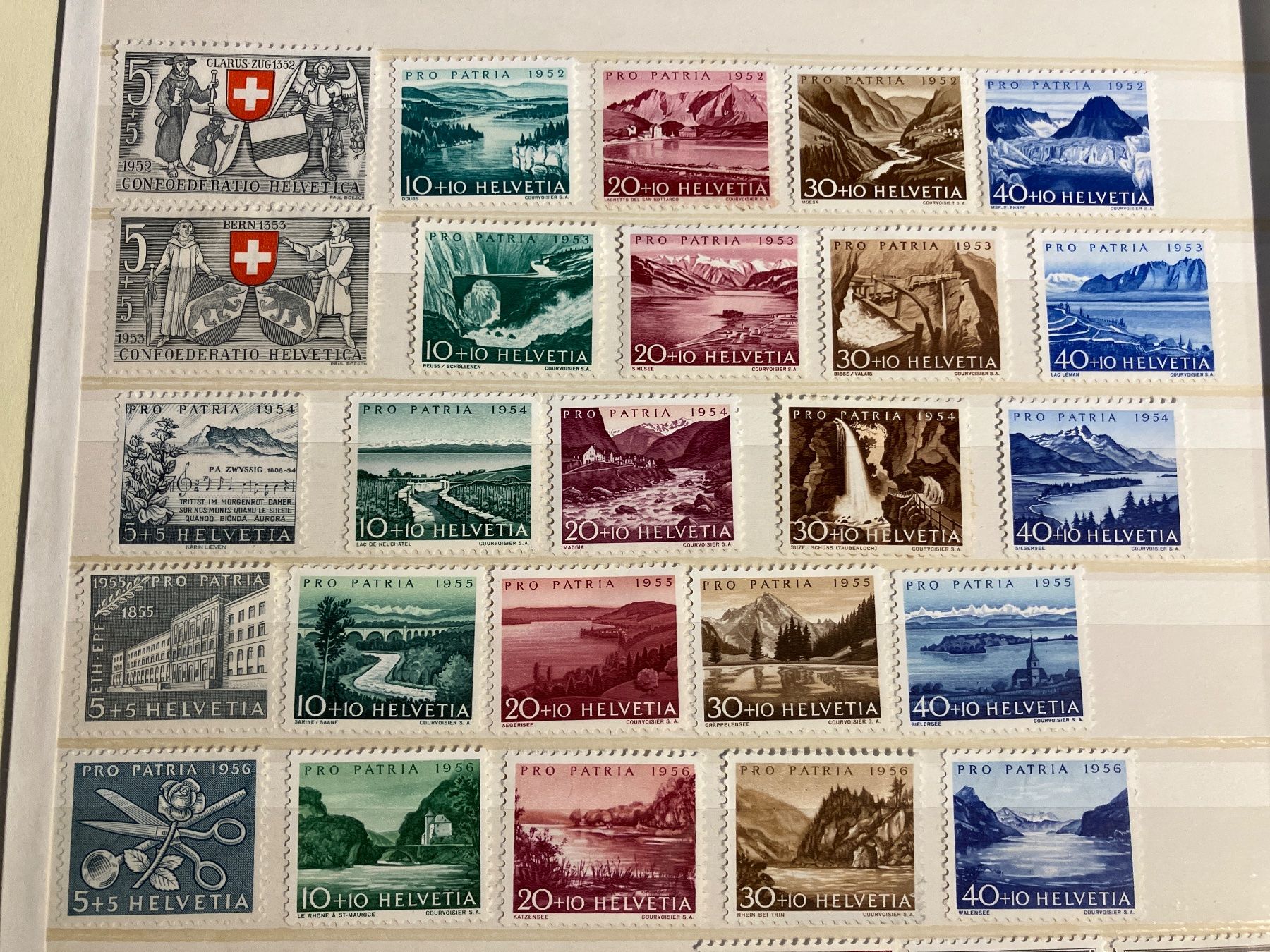 Tutti i francobolli: Pro Patria 1952-1956 – Nuovo (secondo la descrizione) da Cunter venduto da Bicasi58 1
