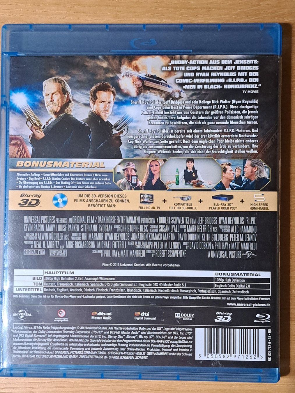 Tutti i DVDs: Blu-ray R.I.P.D. 2-Disc Edition BR + BR3D, Bridges, Reynolds – Usato da Unterseen venduto da Kanica 1