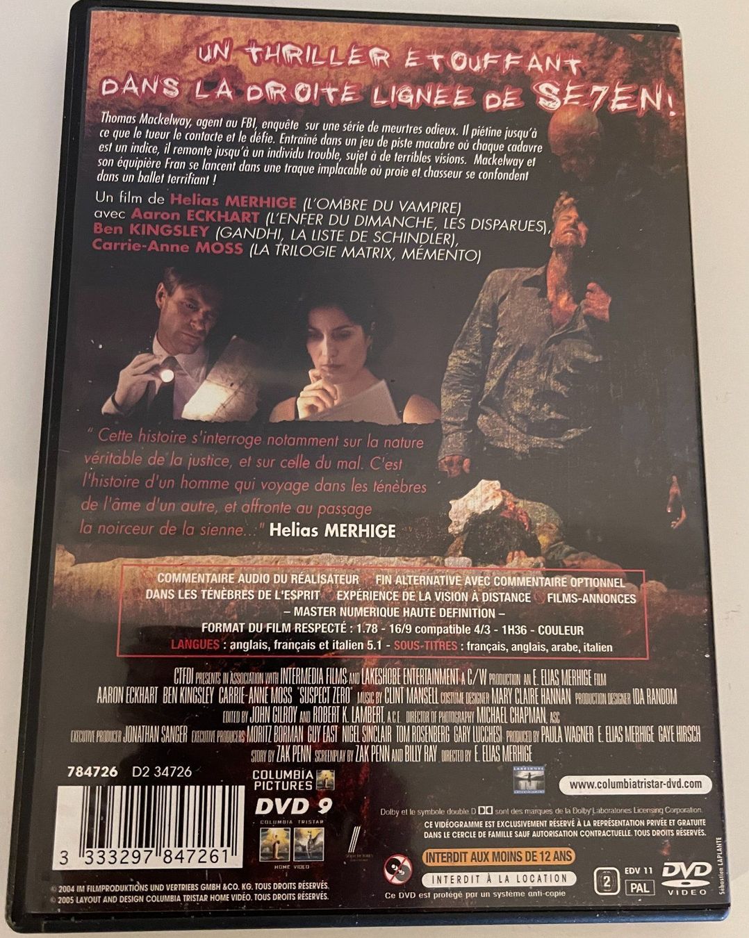 Tous les DVDs: Suspect Zero (2004) - DVD – D'occasion à Semsales par __Florian__ 2