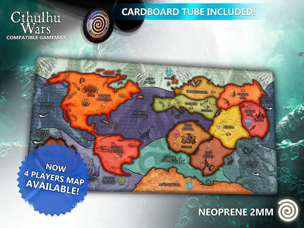 Mattel Giochi: Cthulhu Wars - 4 Neoprenmatten – Usato da Luzern venduto da Niyzuh