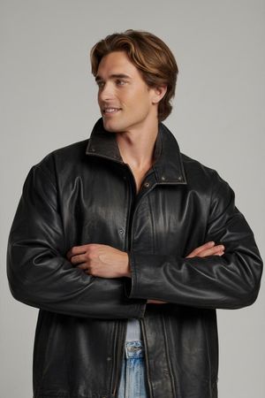 BOSS Hugo Boss Schwarze Lederjacke - Hochwertige Herrenoberb