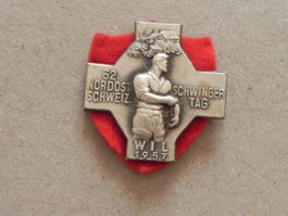 Abzeichen NOS Schwingfest Schwingen Wil St.Gallen SG 1957