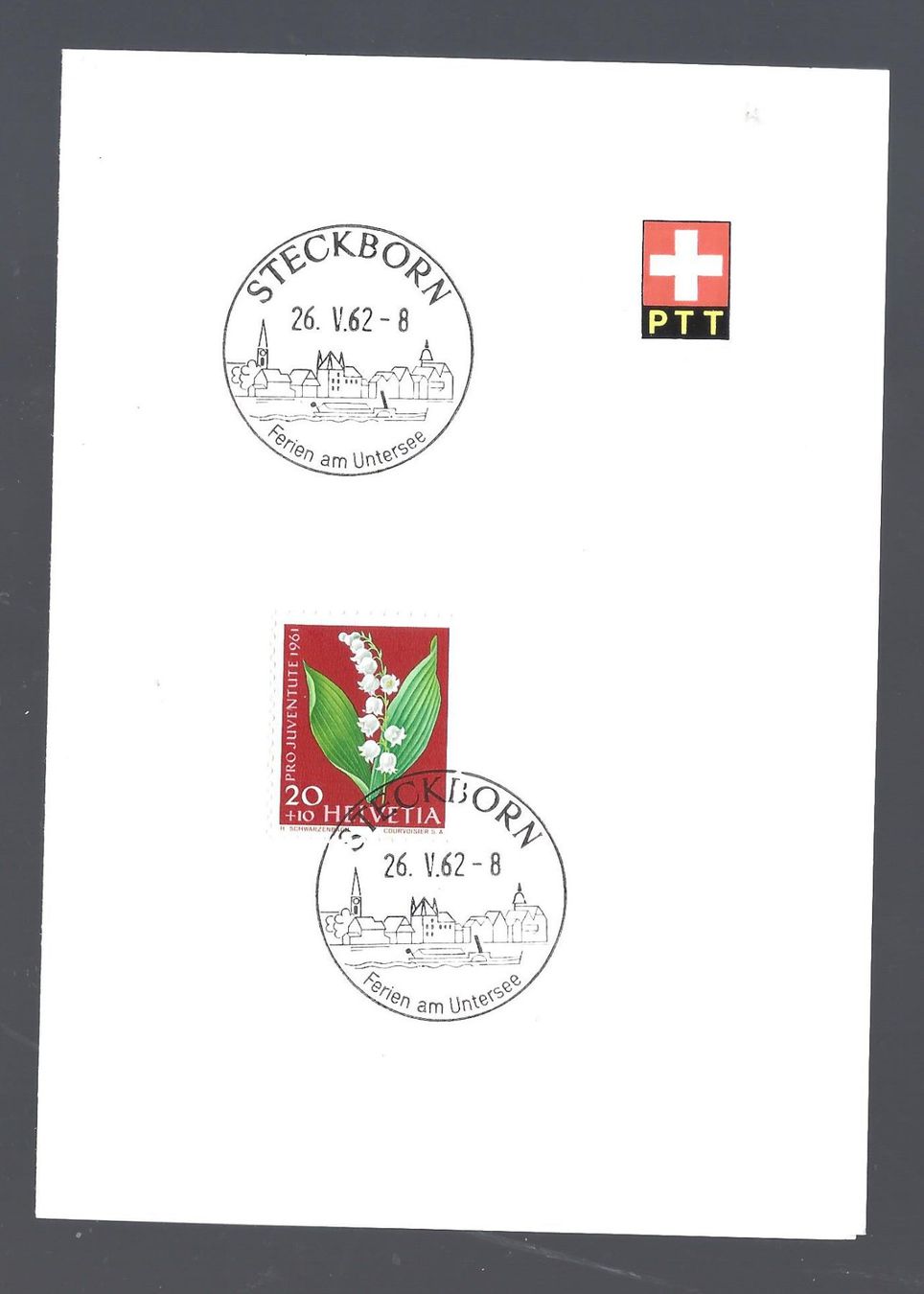 Tutti i francobolli: PTT Bögli mit Sst STECKBORN 26.V.62 – Nuovo (secondo la descrizione) da Les Valettes venduto da Nuba1