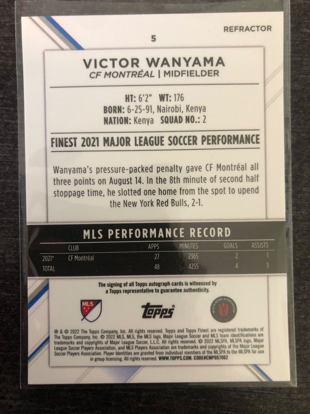 Topps Carte collezionabili: Topps Finest Victor Wanyama Autogramm – Usato da Wangenried venduto da Garagara 1