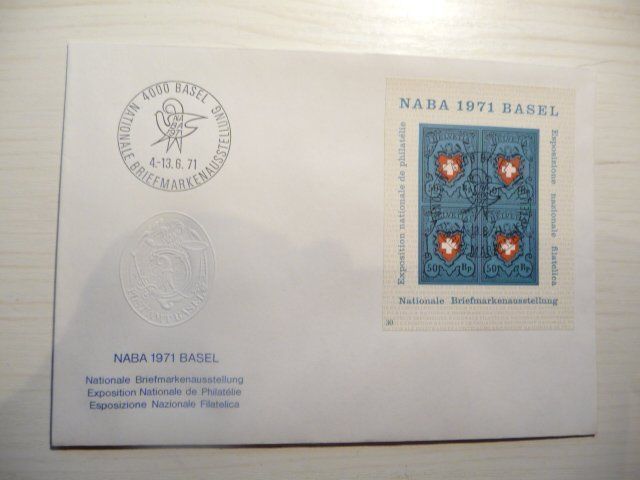 Tous les timbres: 5 NABA Blocks Basel 1971 / ET  / Versch. Blocknummern – Neuf (Voir description) à Kloten par zimboida 8