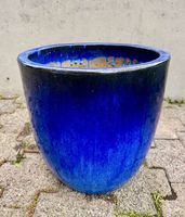 Grosser Keramik-Blumentopf in edlem Blau  Ø 36 cm
