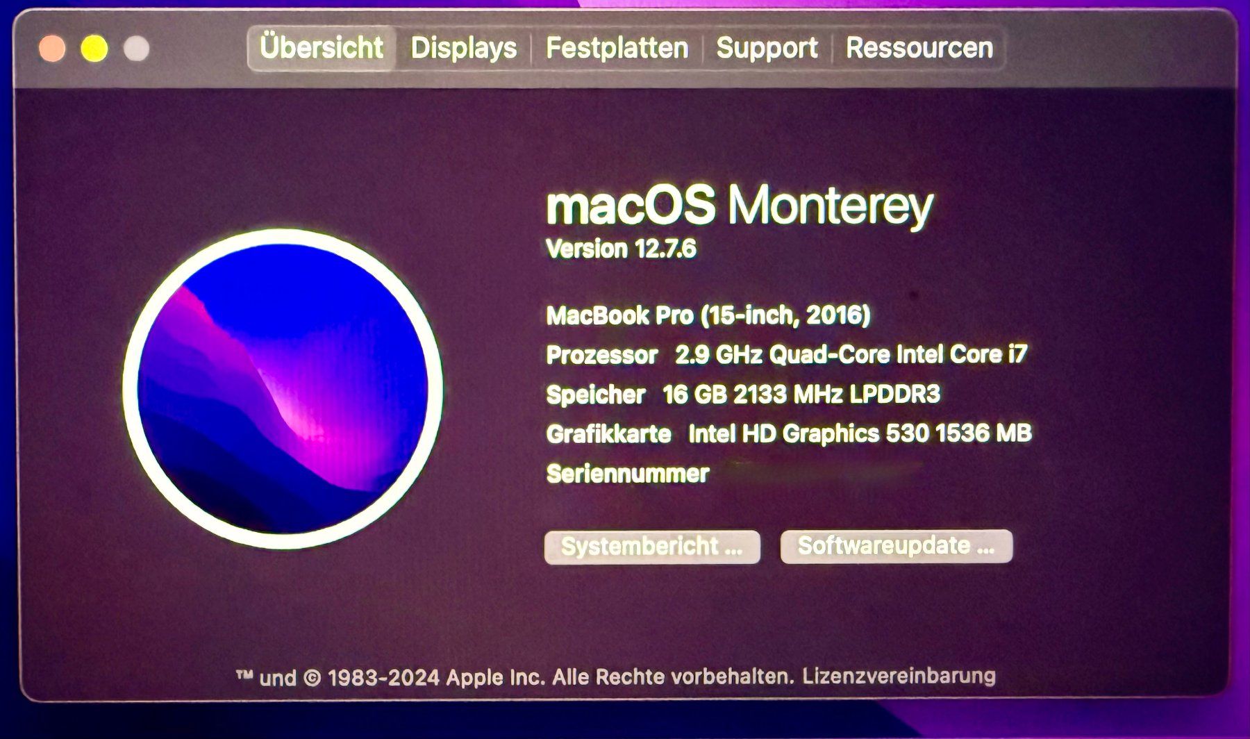 Apple Notebooks: Apple MacBook Pro 15" 2016+ i7+16 GB RAM+2 TB+103 Zyklen – Gebraucht aus Embrach von RoyalK 5