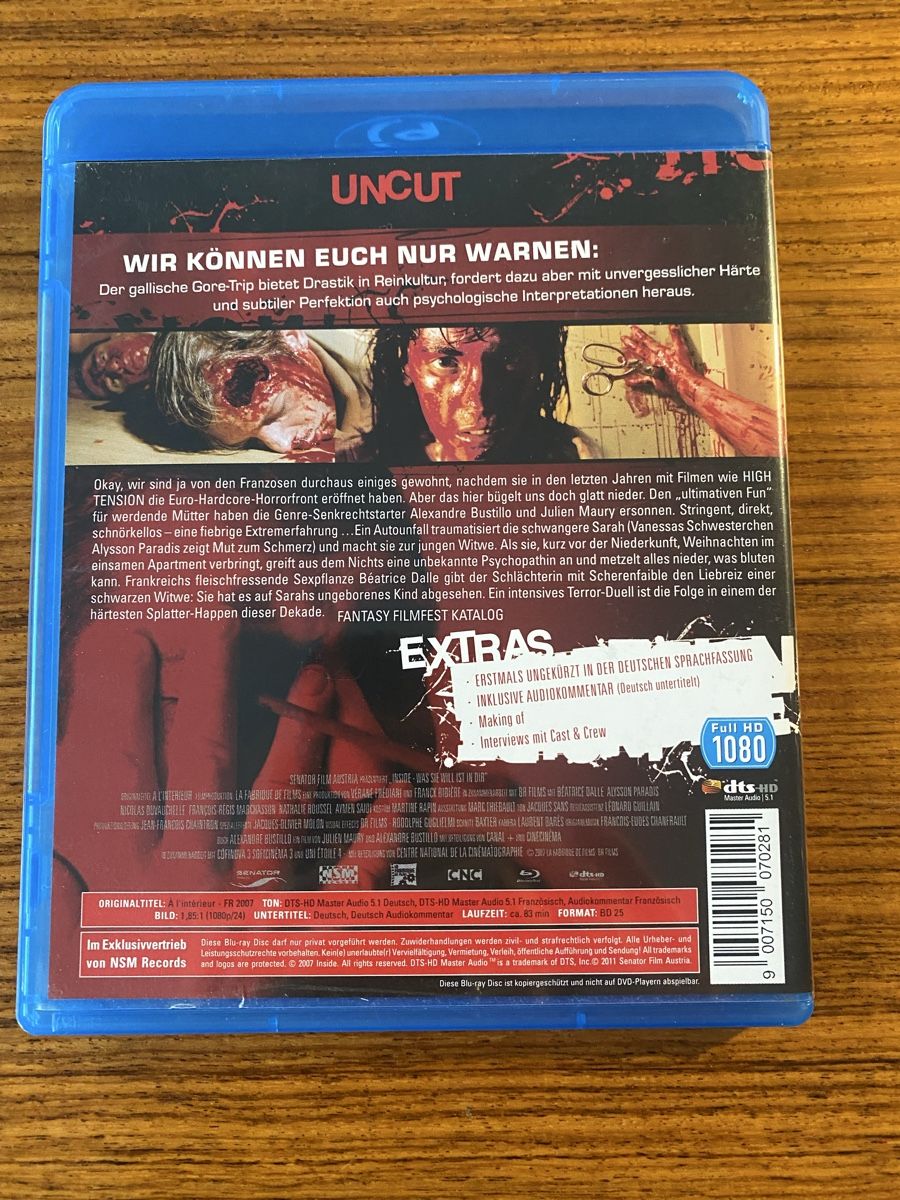 Alle DVDs: Blu-ray "Inside" - Uncut Version – Gebraucht aus Rüschlikon von Granulat204 1