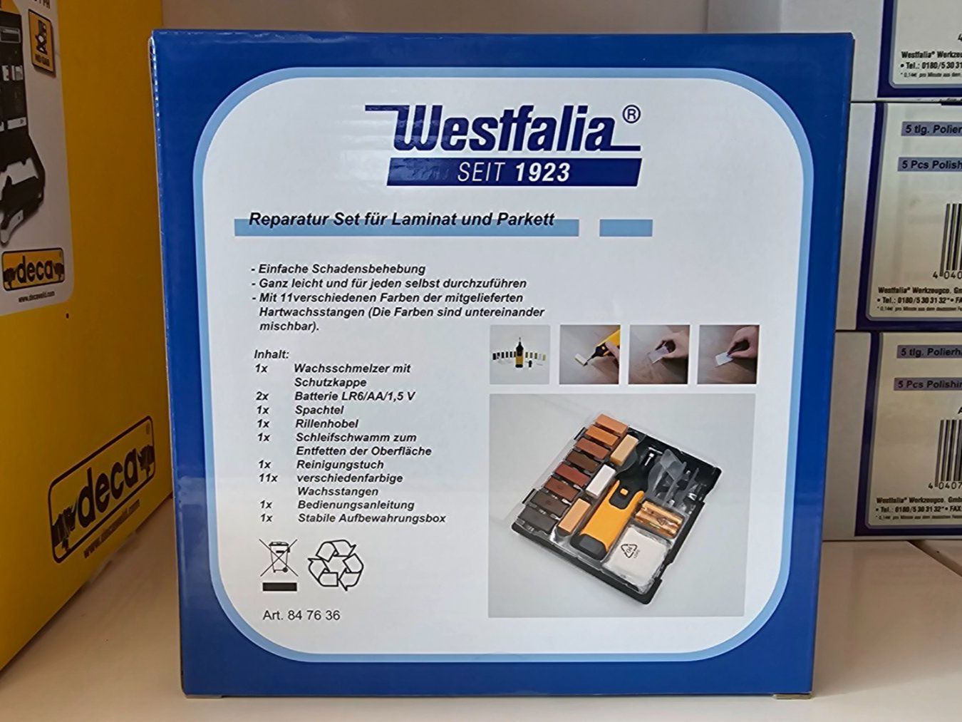 Westfalia Alle Werkzeuge: Laminat Parkett Reparatur Set neu OVP – Neu und originalverpackt aus Jegenstorf von Bracher_Mail-House 1