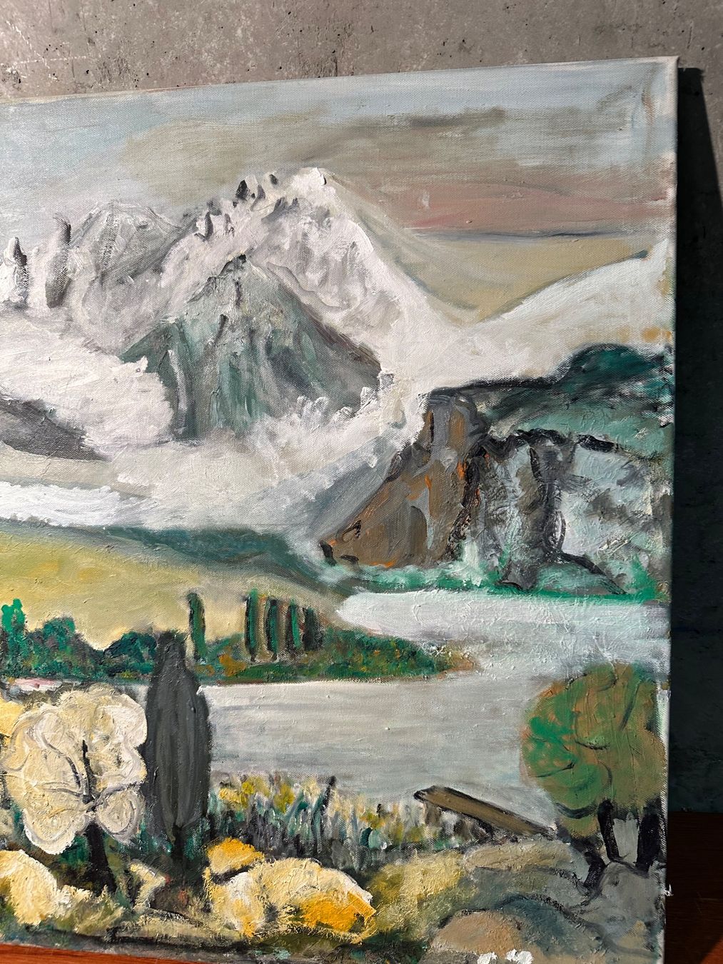 Dipinti: Ölgemälde Landschaft Berge See – Usato da Lausanne venduto da vas_mbk2 2