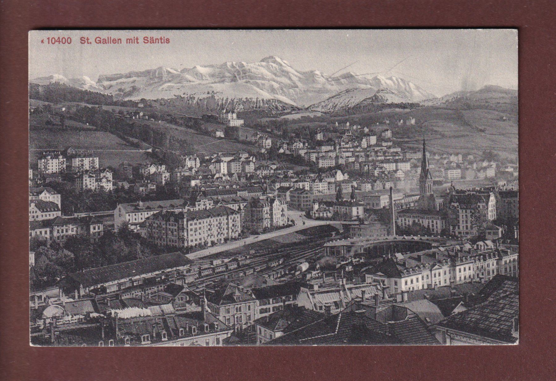 Cartoline postali: ST. GALLEN - Teilansicht - Säntis – Usato da Pully venduto da nicecards