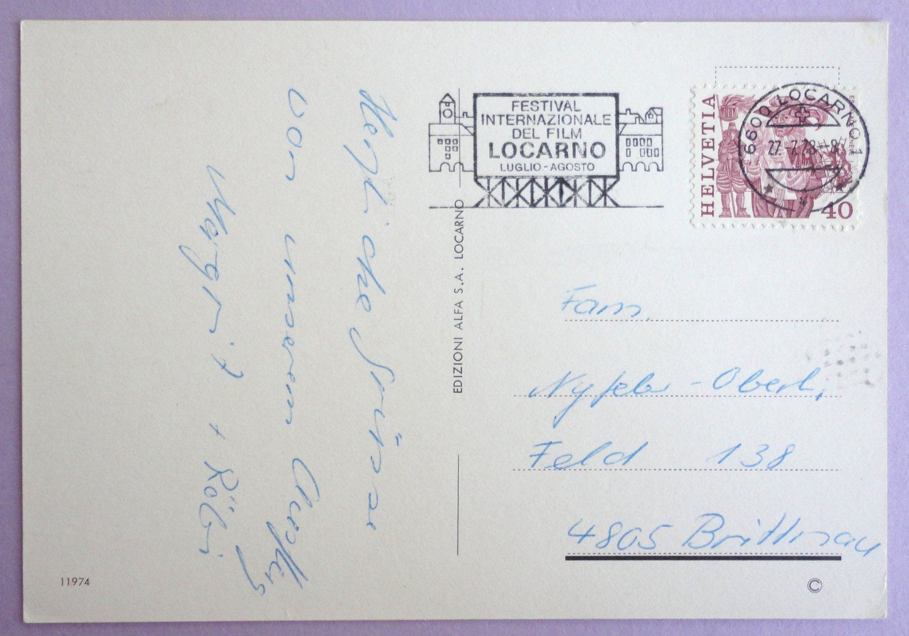 Cartoline postali: Locarno – Usato da Fétigny venduto da Billy2miny 1