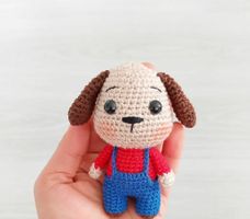 Hund, Schlüsselanhänger, Handarbeit, gehäkelt, Amigurumi