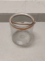 Glas Windlicht  Vase mit Jute-Henkel