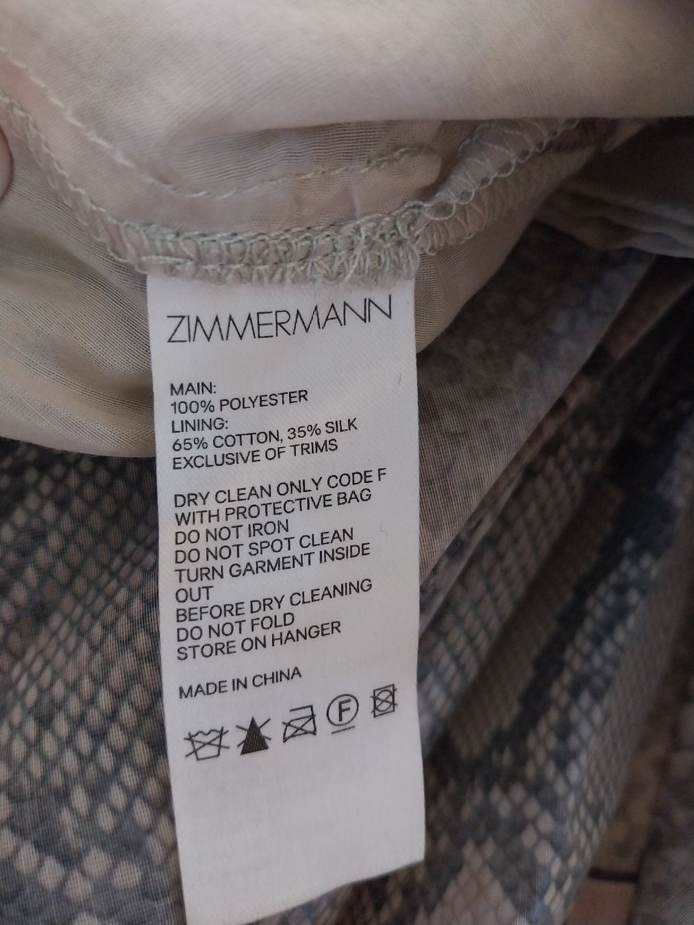 Zimmermann Vestiti: Zimmermann Kleid Schlangenmuster Gr. 1(neu!) – Nuovo (secondo la descrizione) da Oberwil BL venduto da A.Mohler 6