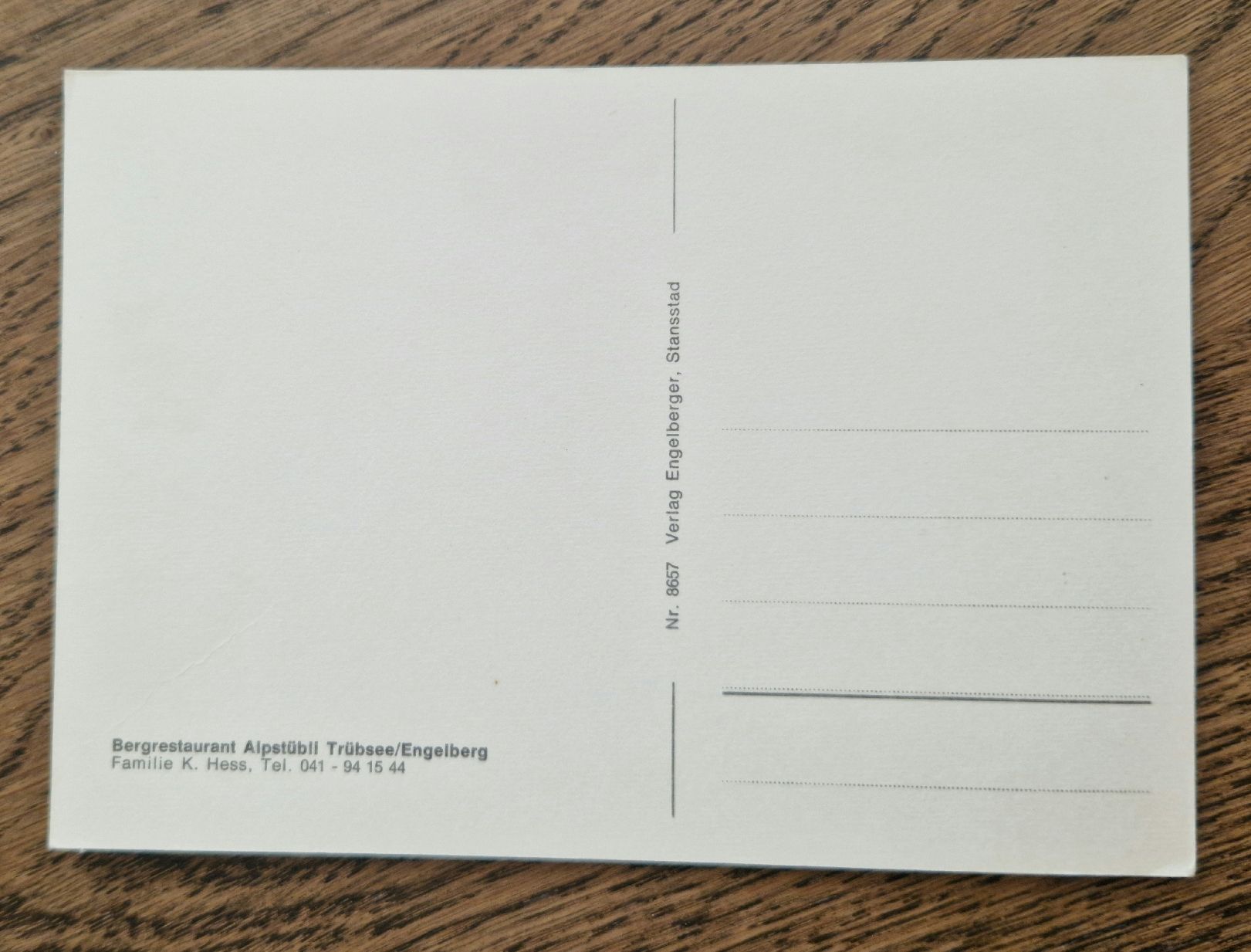 Cartoline postali: Bergrestaurant Alpstübli Trübsee/Engelberg – Usato da Ebikon venduto da Donar50 1