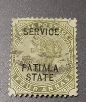 Indien - Patiala Staate 1891 alte briefmarke