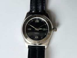 Montre à quartz Drakkar Noir, bracelet cuir, pile neuve