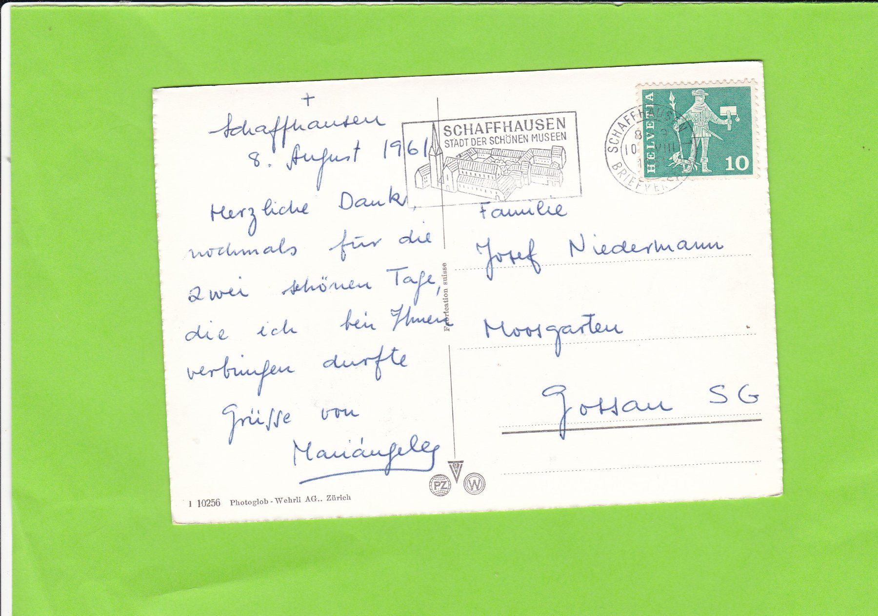 Cartoline postali: Schaffhausen – Usato da St. Peterzell venduto da neckertal 1