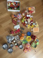 Kinderküche - Geschirr und Lebensmittel aus Holz