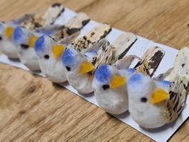 Mini Deko Vögel- Modellbau, Basteln& Floristik- ca. 3 cm.