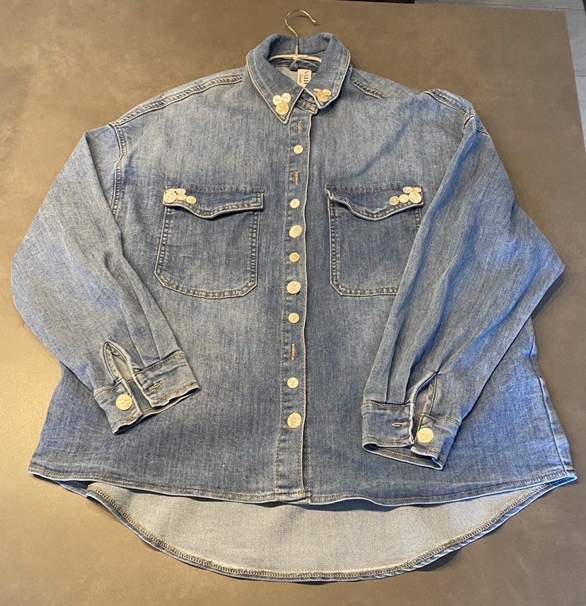 Giacche: Veste-chemisier jeans denim stretch oversize  – Nuovo (secondo la descrizione) da Granges VS venduto da avm_mj7b