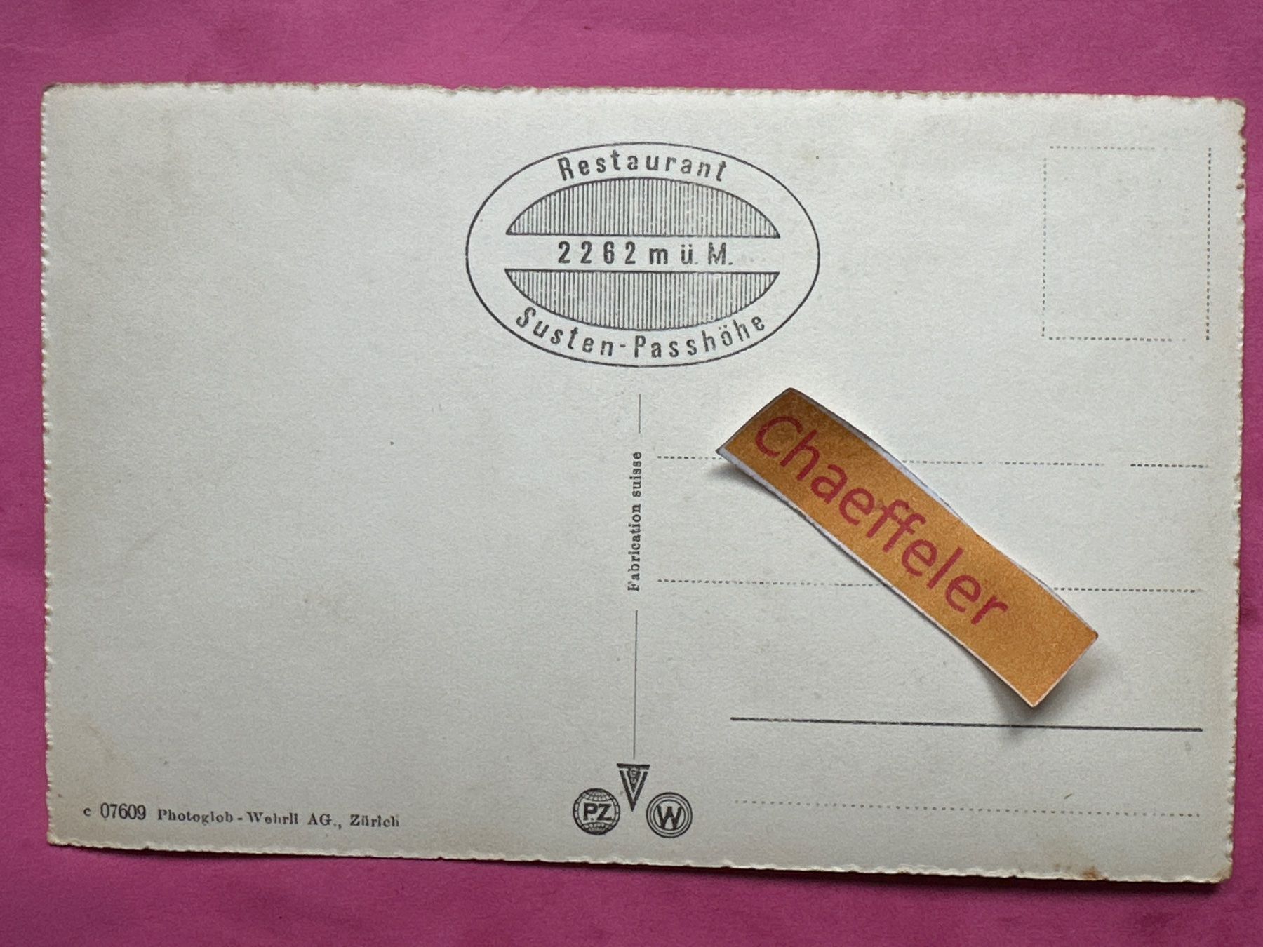 Cartes postales: Restaurant Susten-Passhöhe. – D'occasion à Zürich par Chaeffeler 1