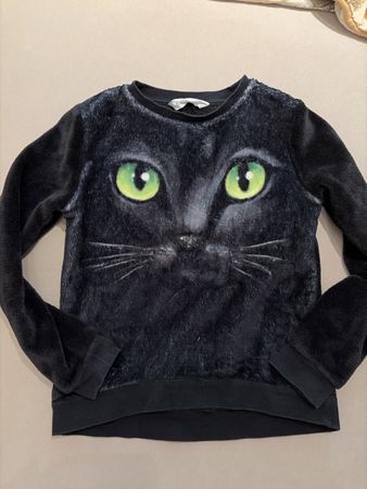 Flauschiger Katzen Pullover 128/134