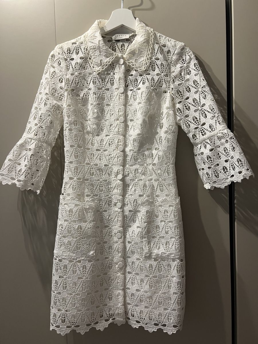 Sandro Vestiti: Kleid Sandro Spitzenkleid Weiss – Usato da Zürich venduto da R1908