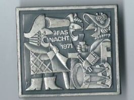 Fasnachtsplakette Basel, "Blaggedde" 1971 (Silber)