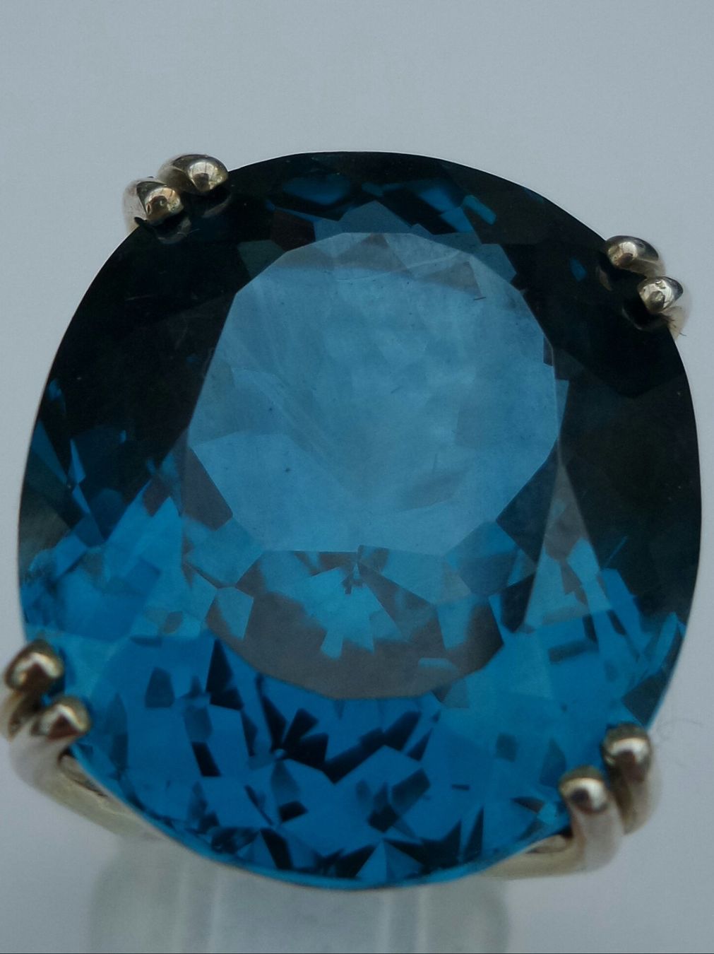 Bagues: Ring mit grossem blauen Topas Silber Grösse 55 – Neuf (Voir description) à Zürich par ben_mn5h 6