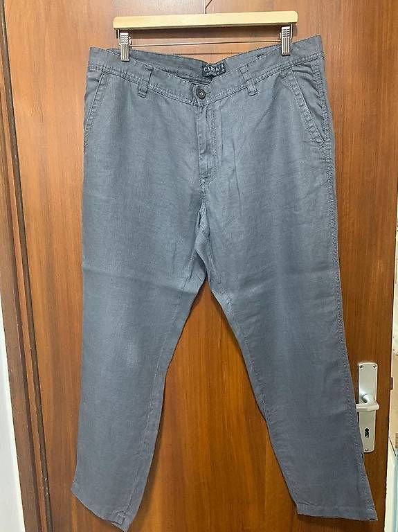 C&A Pantaloni: Pantaloni grigio blu 100% lino – Usato da Pazzallo venduto da nic_6zpt 1