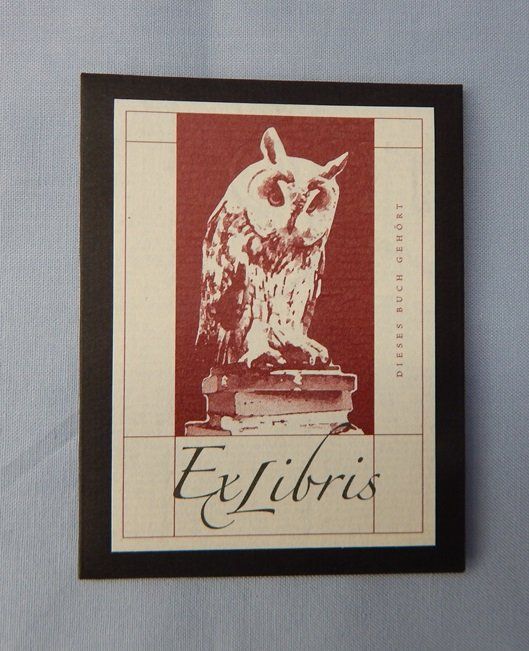 Altre raccolte & rarità: Exlibris, Eule - Packung mit 10 Stück, gummiert – Nuovo e nell'imballaggio originale da Gränichen venduto da Tonio