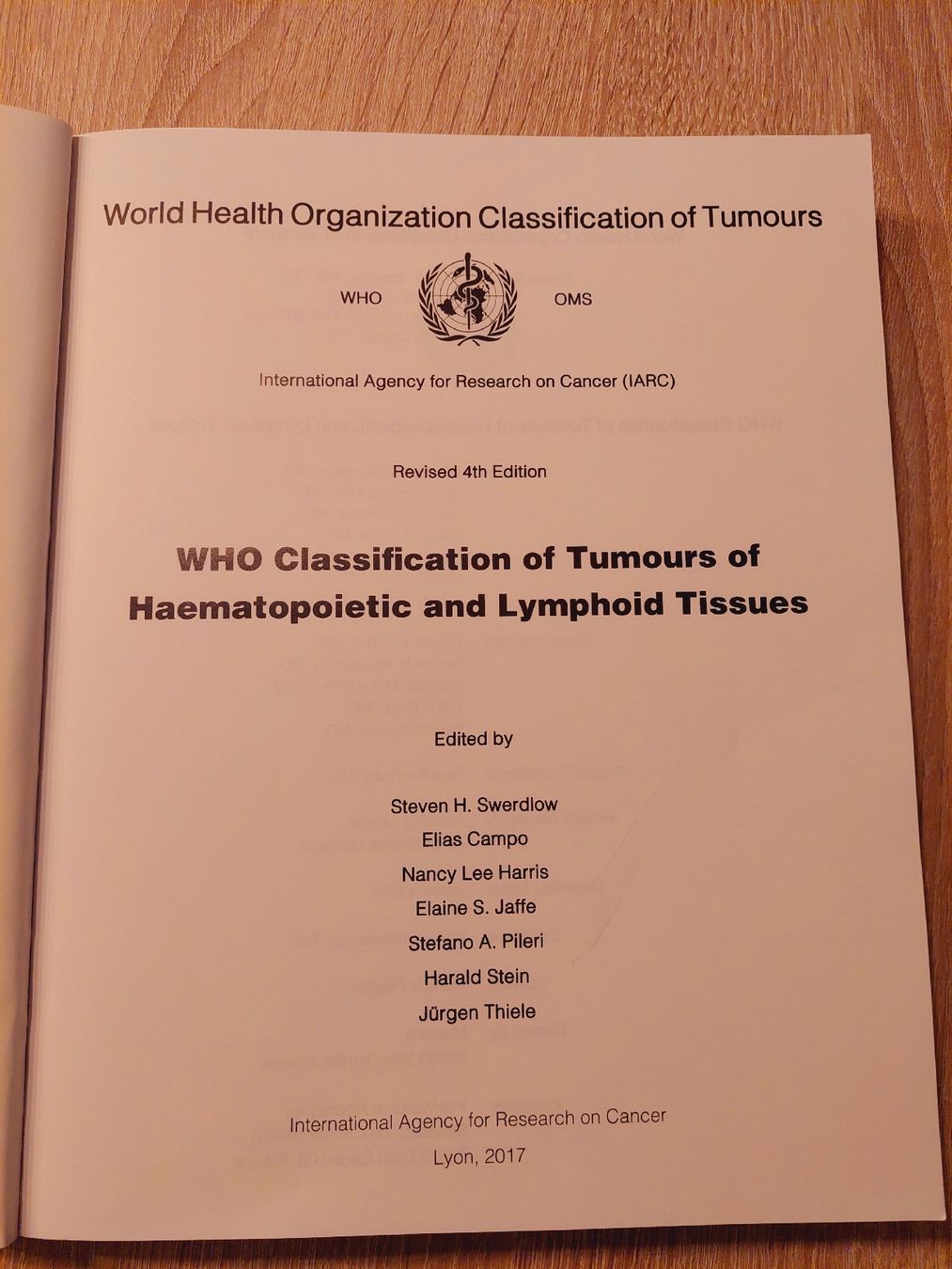 WHO Classification of Tumours of Haematopoietic and Lymphoid (Neu ...