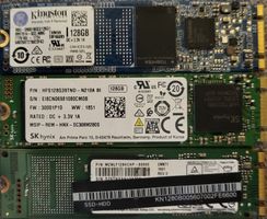 3×SSD 128GB diverse modell M.2 SATA