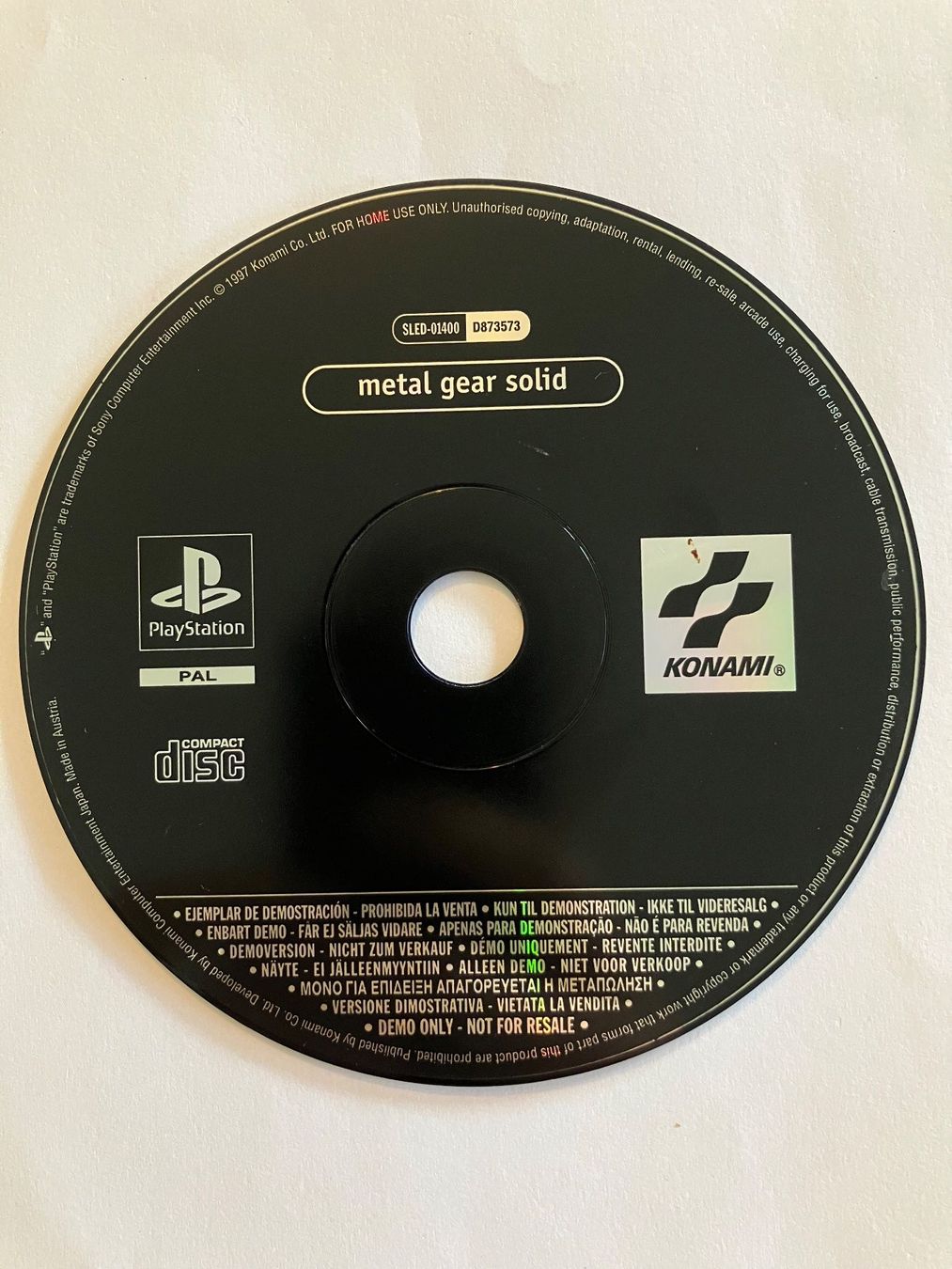 Sony Giochi: Metal Gear Solid Demo – PS1 – Usato da Ecublens VD venduto da Le_marchand_geek