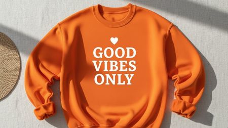 Orange Sweater "Good Vibes Only" – Herbst Must-Have!
