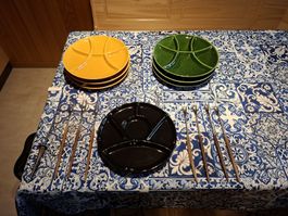 Fondue Chinoise Teller Set, für gemütliche Winterabende!