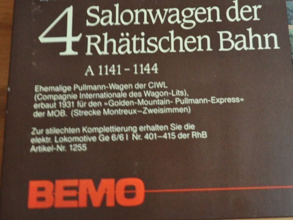 BEMO Schmalspurbahn 4 Salonwagen RhB Kaufen Auf Ricardo