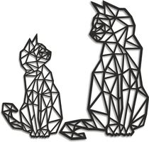 KATZEN 40x26cm und 30x18cm in Schwarz | Wanddeko Holz