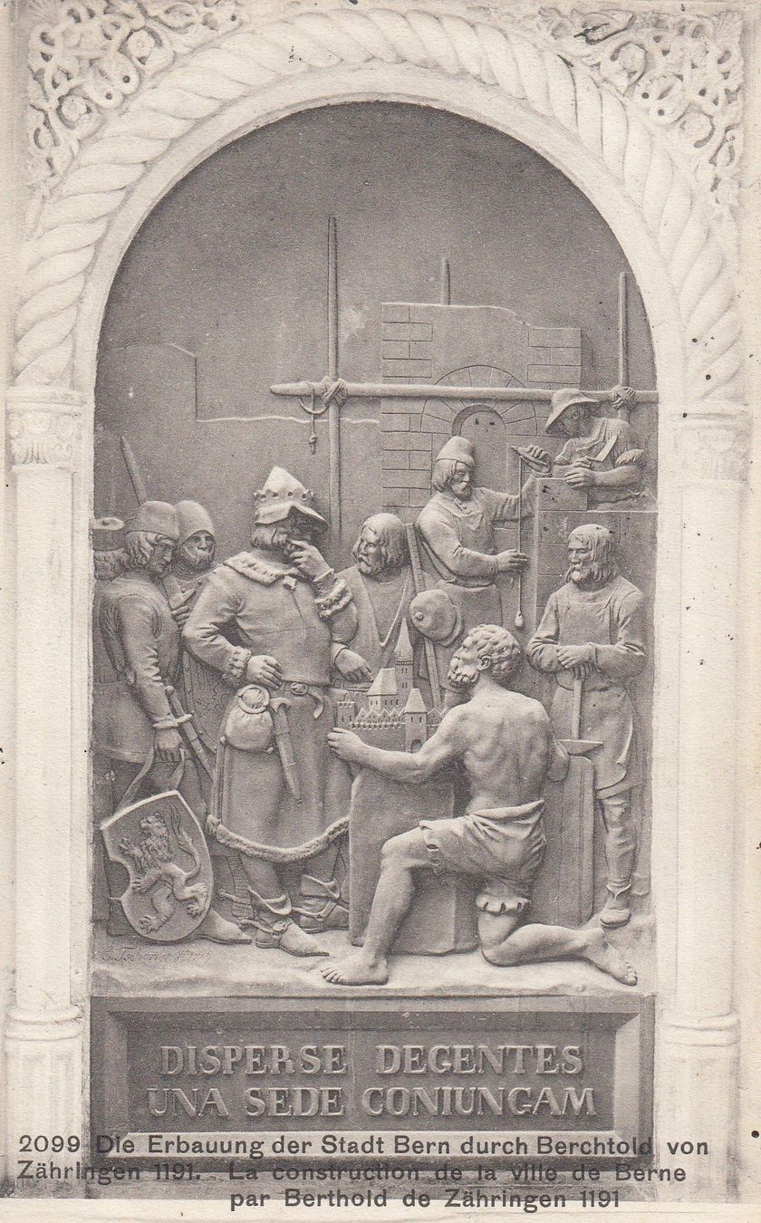 Ansichtskarten: Bern   BE  -  Berchtold von Zähringen  - Stadt-Erbauer  1908 – Gebraucht aus Brig von Valcards54