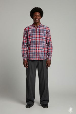 Tommy Hilfiger Vintage Fit Kariertes Button-Down-Hemd - Rot