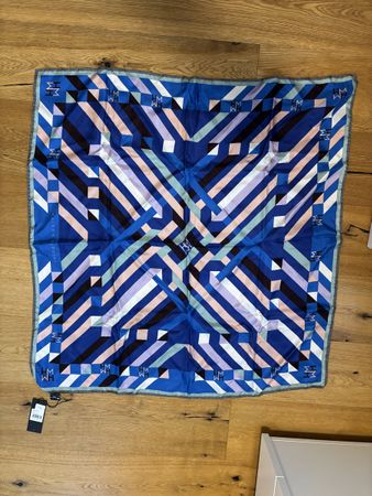 Maison Heroine Seidentuch Clara Graphic blau neu