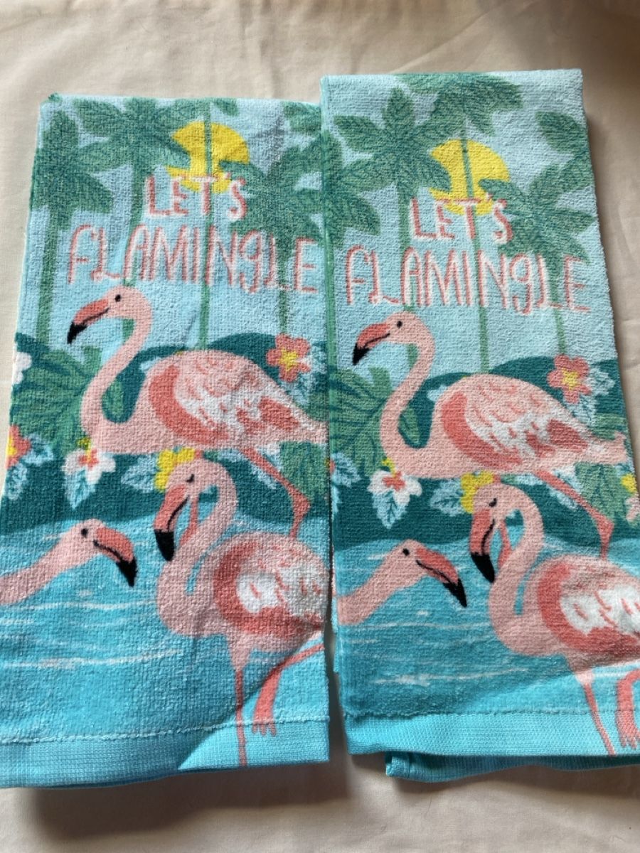 Strofinacci: 2x kitchen towels summer designs flamingos – Nuovo e nell'imballaggio originale da Buttikon SZ venduto da Maxwelltime