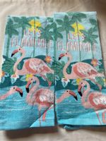 2x kitchen towels summer designs flamingos