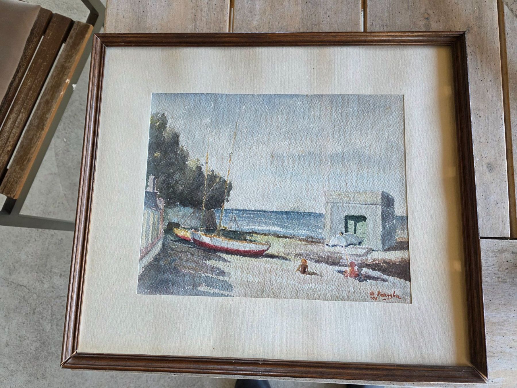 Gemälde: tolles Bild Gemälde Aquarell Strand Szene – Gebraucht aus Walterswil BE von Lonitti 1