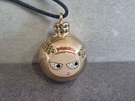 Swarovski "Elvis" Anhängerkette Weihnachtskugel (Goldplated)