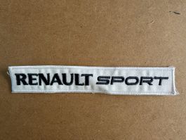 Stoff Aufnäher Renault Sport weiss schwarz neuwertig