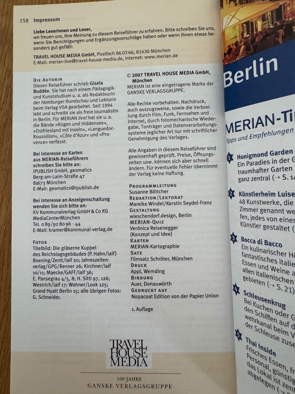 Bücher: Merian live Reiseführer Berlin Auflage 2007 – Gebraucht aus Winkel von Schorley 4