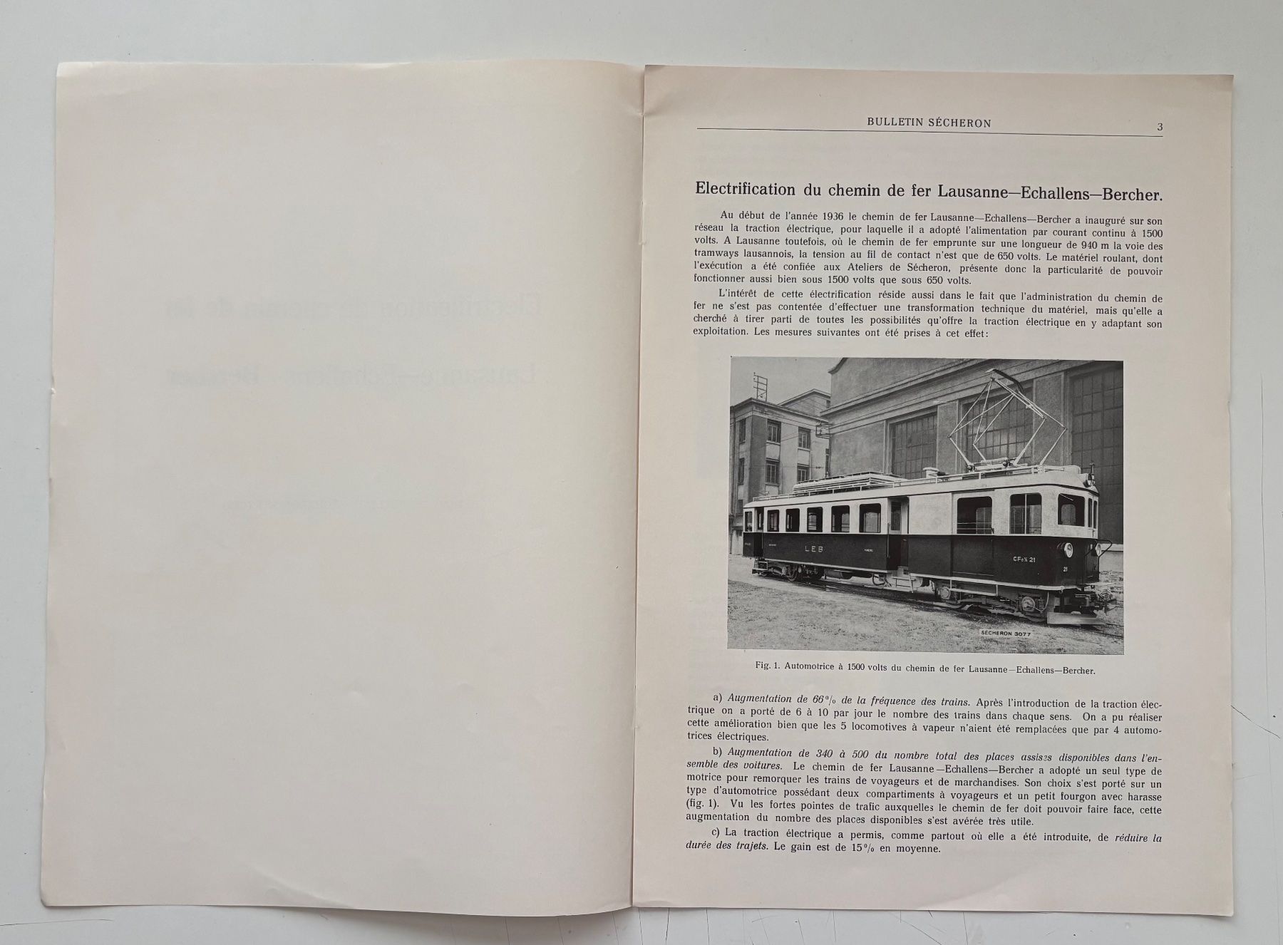 Dokumente: Électrification du chemin de fer Lausanne-Echallens-Bercher – Gebraucht aus Neuchâtel von gefdeneuch 2